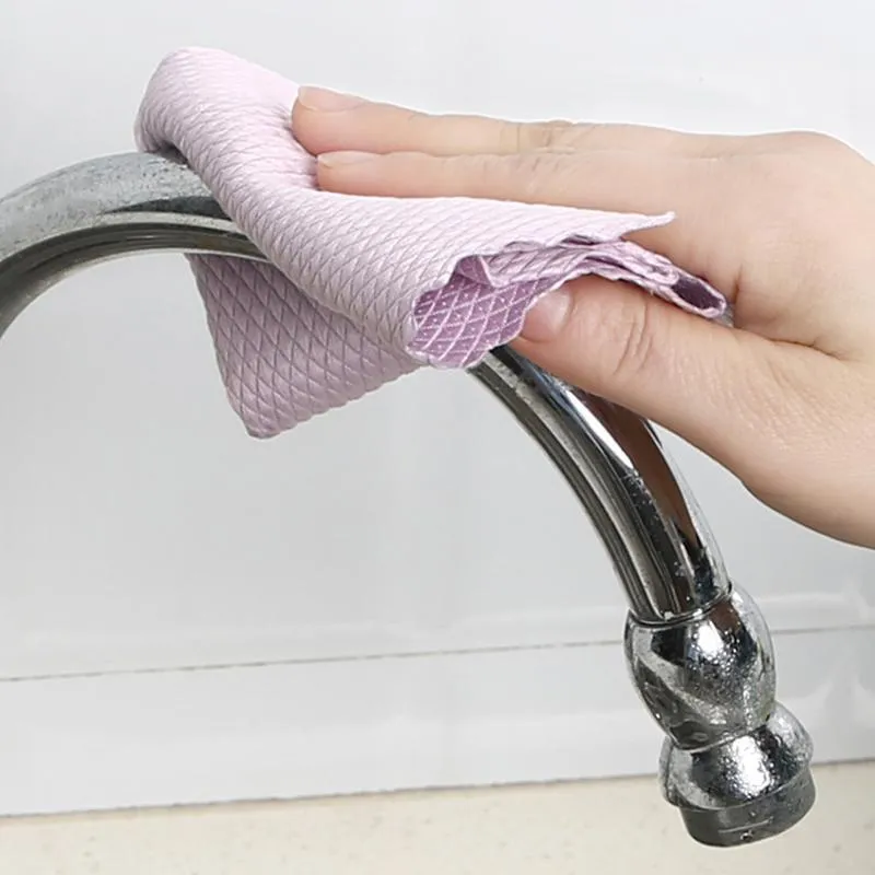 Household Thicken Cleaning Cloths Solid Color Double Sided Clean Towel Rub Window Glass Rag Hotel Kitchen Dish Cleansing Cloth BH5048 WLY