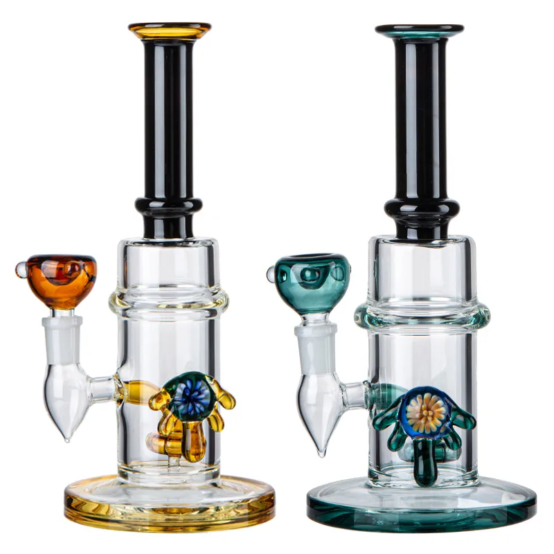 New Hookahs Thick Glass Bong Heady Showerhead Perc Straight Tubes Glass Dab Rig Water Bongs Pipes 14mm Female Joint Smoking Oil Rigs