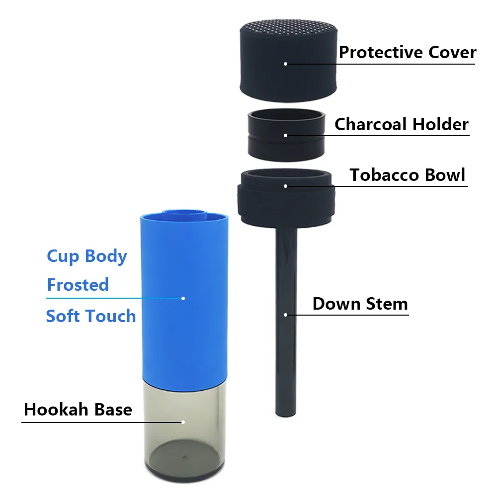 LOMINT Portable Cup Style Car Hookah Shisha Set Indoor Outdoor with Protective Cover Small Narguile Chicha Soft Touch LMOT0055180477
