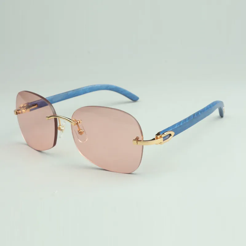 Sunglasses 4193829 with 58mm lens and blue natural wood legs