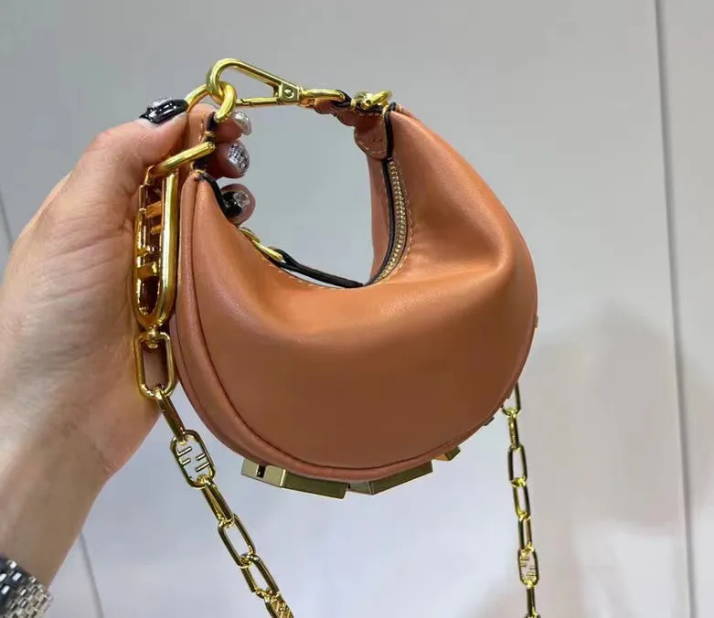 Vintage Inspired Half Moon Nano Graphy Hobo Wristlet Golden