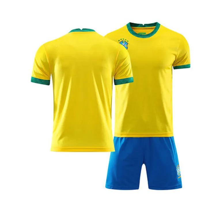 Jerseys de futebol 2019 Copa America Brasil Jersey Nacional de futebol Terno de futebol Home Kids Men Neymar