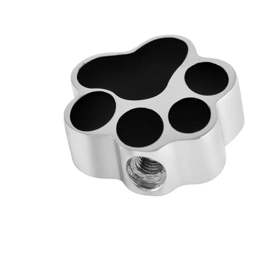 Formato de pata de cachorro preto aço inoxidável cremação jóias urna colar de pendente jóias memorial de animais de estimação 2780