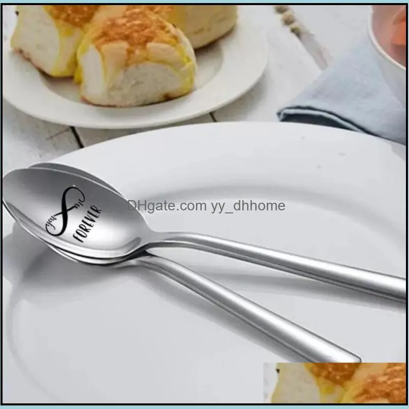 steel ice cream dessert tea spoon love party favor gift drinking honey flatware anniversary coffee wedding