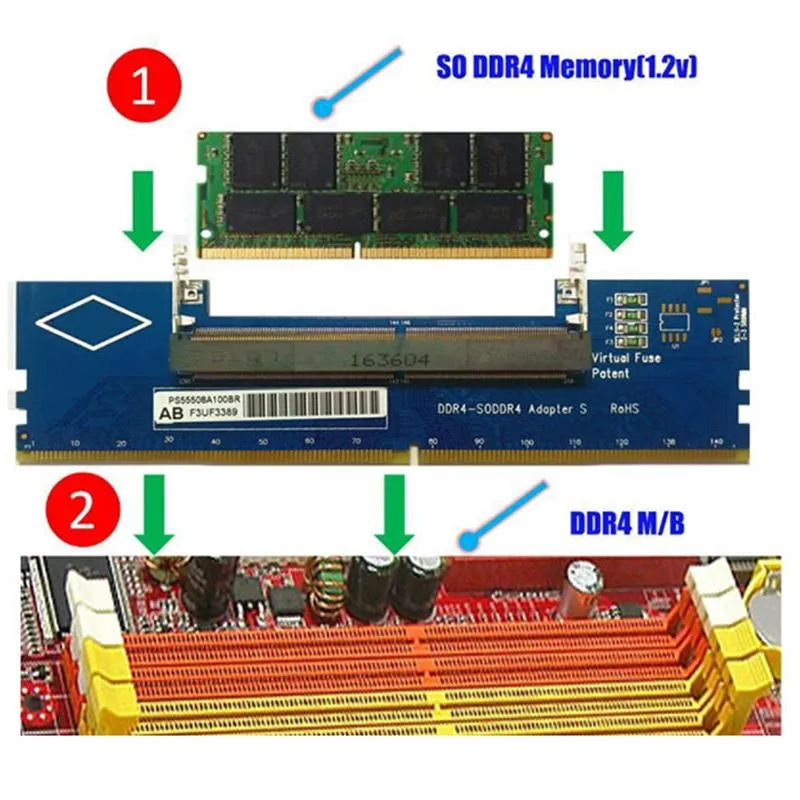 RAMs Laptop DDR4 RAM To Desktop Adapter Card Memory Tester SO DIMM ConverterRAMs