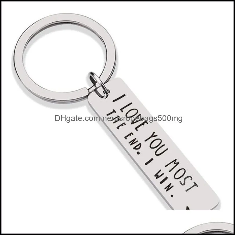 I Love You More Most Party Favor Keychains Stainless Steel Sliver Color Polished Couple Keyring Gift Key Holder Multi Size 2 2xg E1