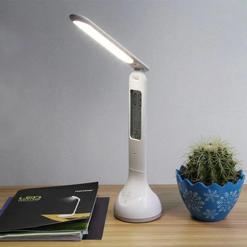 Table Lamps Led Desk Lamp Light Foldable Dimmable With Calendar Temperature Alarm Clock Atmosphere Colors Changing Book LightTable