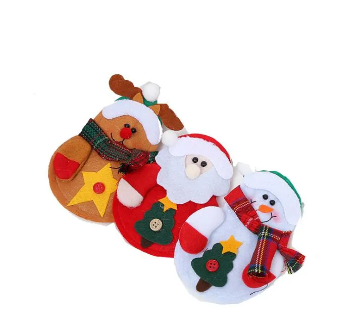 2021 New arrival Christmas Decorations Small snowman elk and santa fork bags creative home tableware sets free