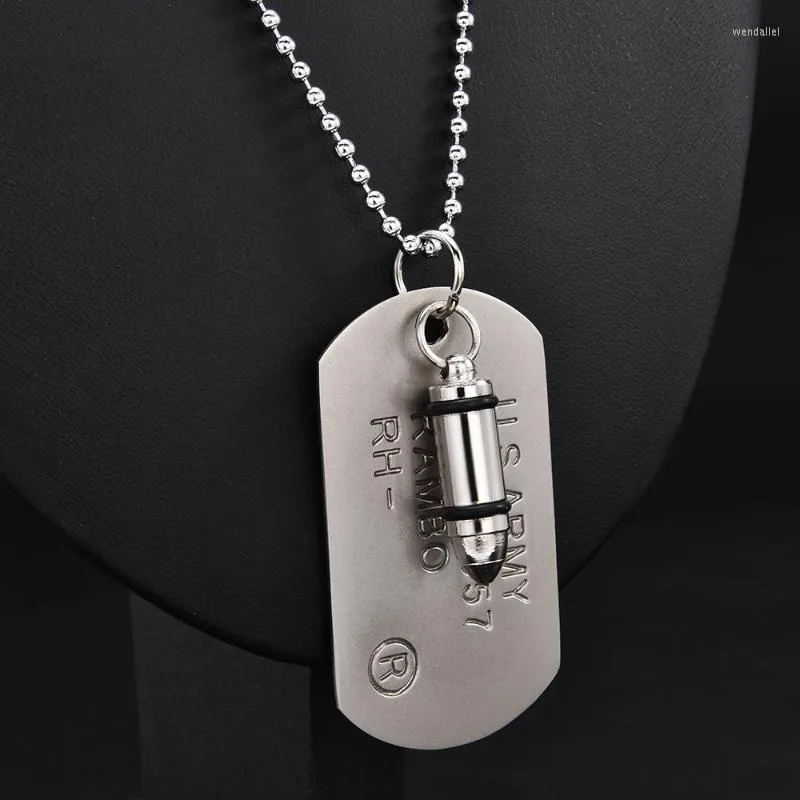 Berretti di alta qualità Moda Uomo Esercito militare Fascino Dog Tag SINGOLO GOFFRATO Catena Collana con ciondolo Gioielli RegaloBerretti BerrettiBerretti Wend22