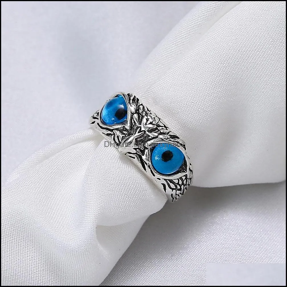 charm vintage cute men and women simple design owl ring silver color engagement wedding rings jewelry gifts