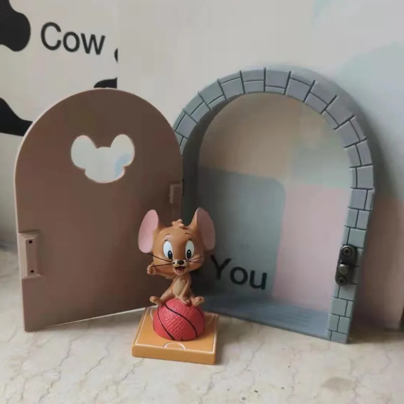 Chat souris Jerrys maison porte prise Protection couverture autocollant mural interrupteur 3D dessin animé mignon Figure Anime enfant chambre décoration cadeau 22042297z