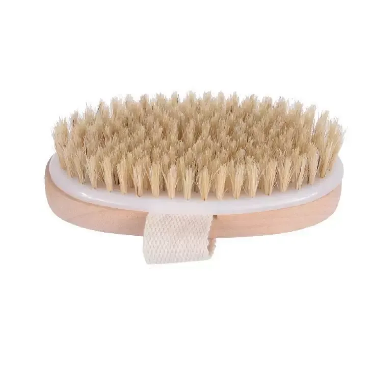 In Stock Bath Brush Dry Skin Body Soft Natural Bristle SPA The Brush Wooden Bath Shower Bristle Brush SPA Body Brushs Without Handle