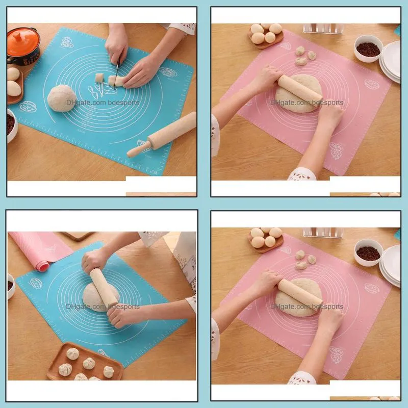 Wholesale Silicone Tool Pastry Mat Pad Rolling Cake Cooking Fondant Sheet Cookware Kitchen Tool Baking Accessories Cocina Gadget