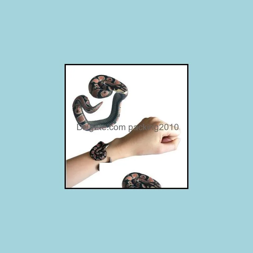 kids funny novelty gifts halloween spoof spoofing snake toy wrapable arm python snake bracelet simulation animal model gag toys