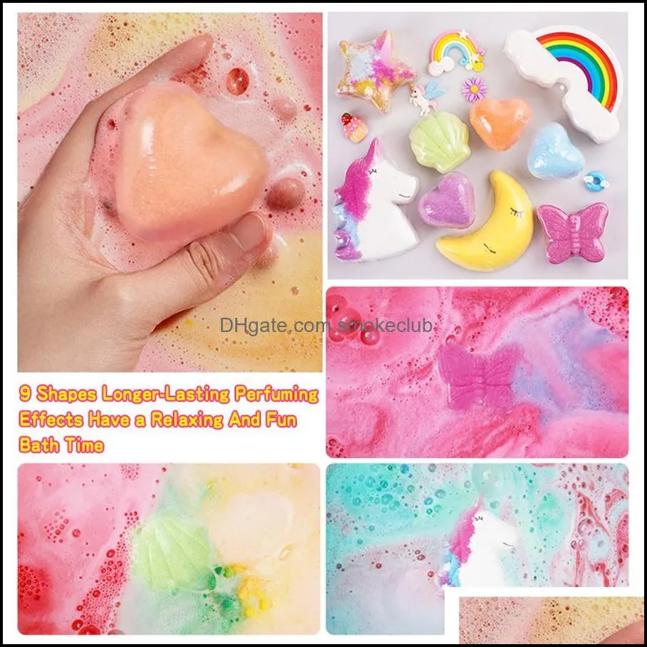 Soaps Rainbow cloud gift box set bath bombs bath explosion salt  oil ball bubble bomb