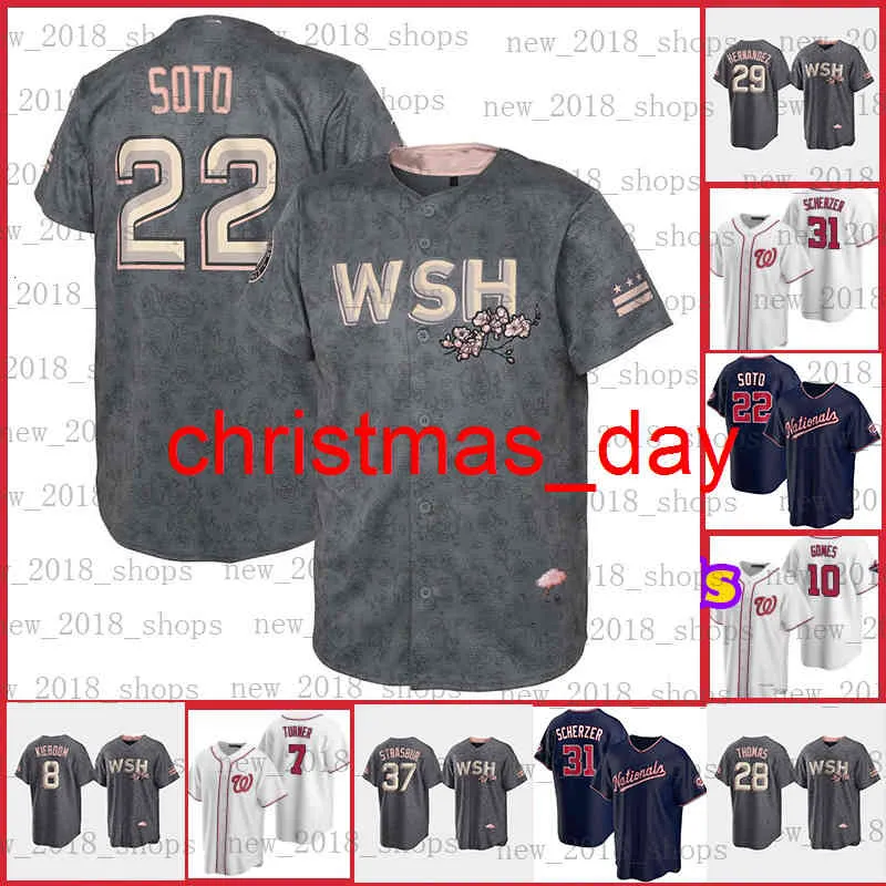 22 Maillot de baseball Juan Soto Carter Kieboom Josh Bell Nelson Cruz Stephen Strasbourg Riley Adams Sean Doolittle Victor