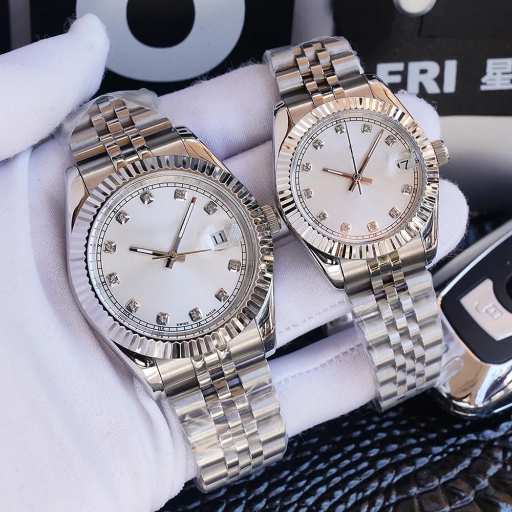 Silver couple watches clearance