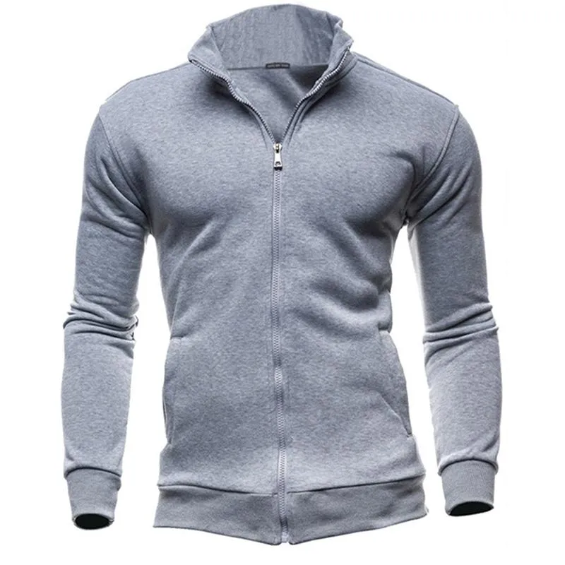 Gymklädersport som kör skateboardhuvtröjor Sweatshirts Stand Collar Zipper Men Casual Coat Man Topps Tracksuit Plus SizeMegym