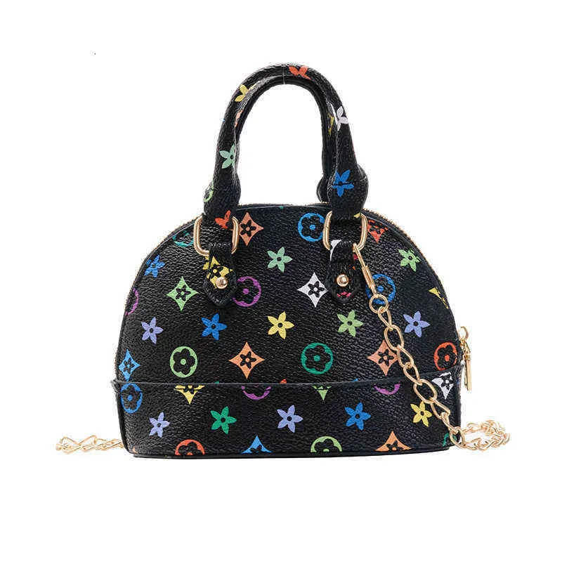 Bolso de lujo para niñas Mini bolso de mano Bolso de mensajero para niña Impresión de verano Bolsos para niños Bolsos de concha de princesa Decoración portátil Cartera G4OG7RZ