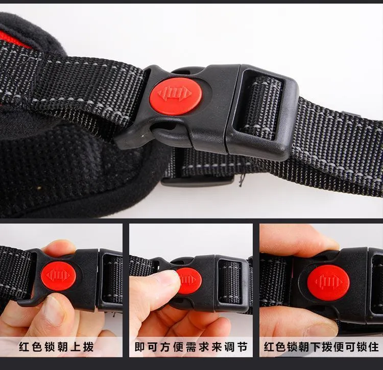 Pet Harness Collar for Large and Medium Dogs Harnesses Vest with Sponge Cushion Safety Buckle Traction Rope Pet Chest Strap (5)