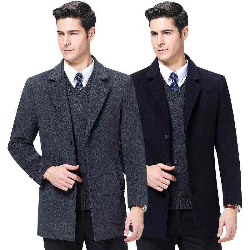 يمزج الصوف للرجال الخريف والشتاء للذكور ذكور رجال السترات الكبيرة الحجم xxxl xxxxl woolen coats t220810