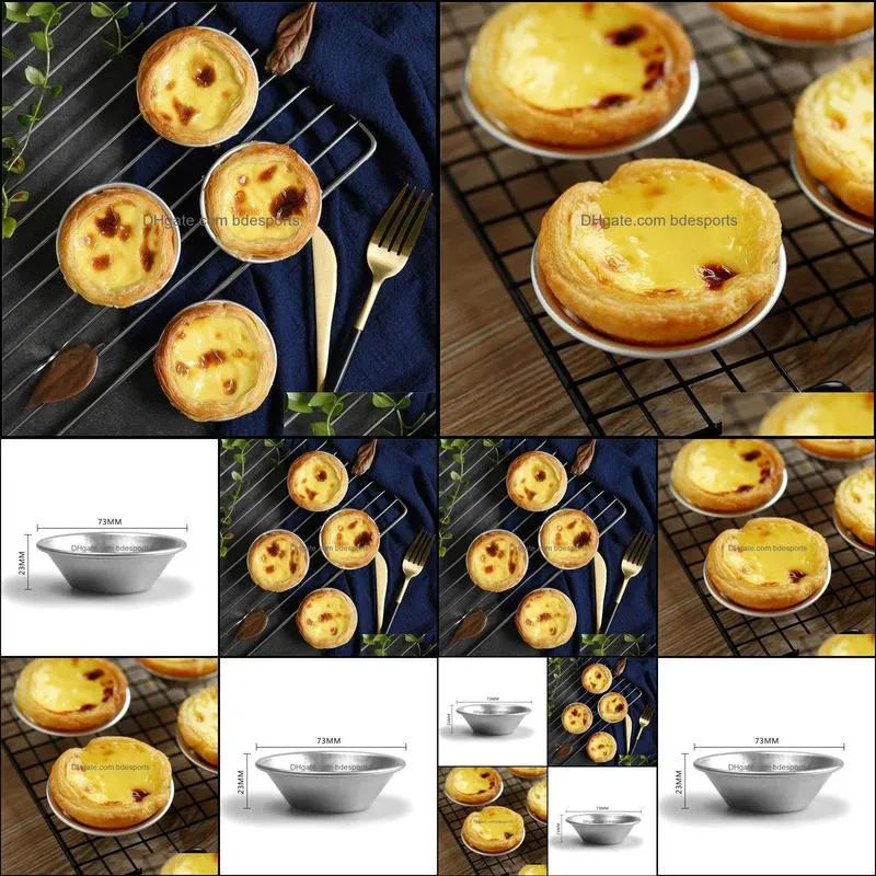 Egg Tart Mold Baking Moulds Homemade Pie Quiche Baking Pan  Pudding Mould Aluminum Alloy DIY Tools