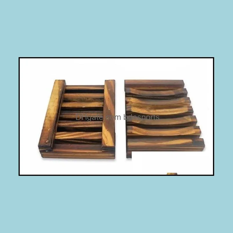 Vintage Wooden Soap Dish Plate Tray Holder Wood Holders Bathroon Shower Hand Washing LLFA