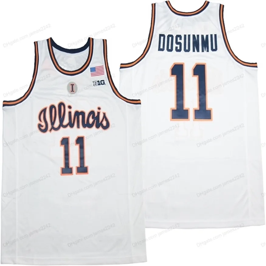 Nikivip Ayo Dosunmu Illinois Fighting Illini College Basketball Jersey Men's All Stitched White Top Quality Size S-XXXL