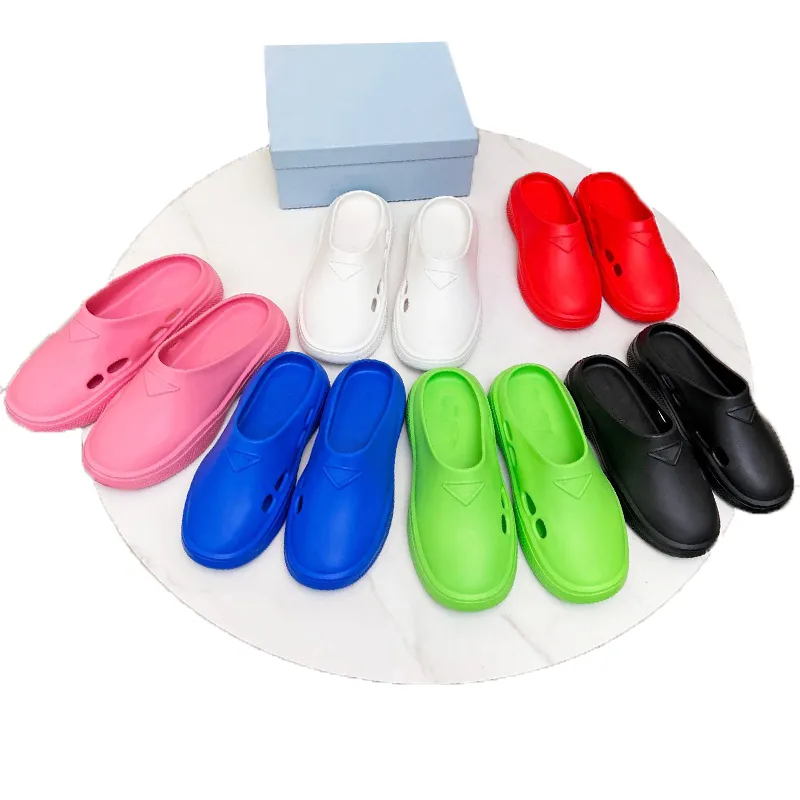 Beach Designer Foam Rubber Mules Sandals Women Men Hole Rubber Platform Sandal Luxury Thick Bottom EVA Increased Non-Slip Size 35-45