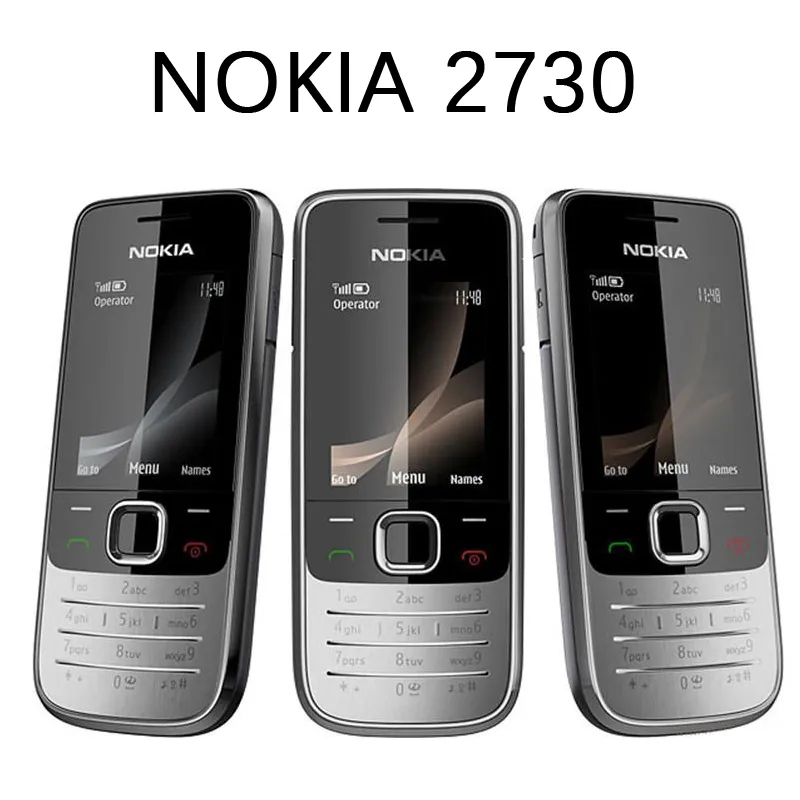 Orijinal Nokia 2730 GSM 3G WCDMA Destek Çok Alangege Rus Arapça İngilizce Klavye Yenilenmiş Kilitli Cep Telefonu