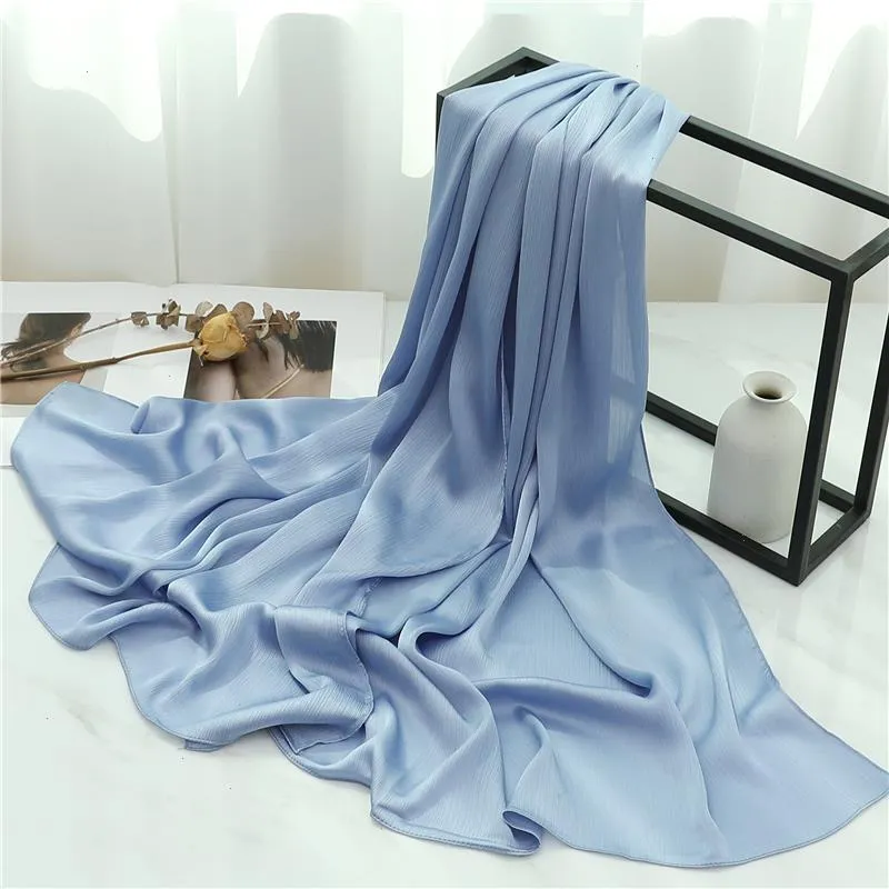 Lenço de hijab muçulmano Mulheres sólidas chiffon shawl deforma feminina feminina ladardscarf bufanda 28 cores