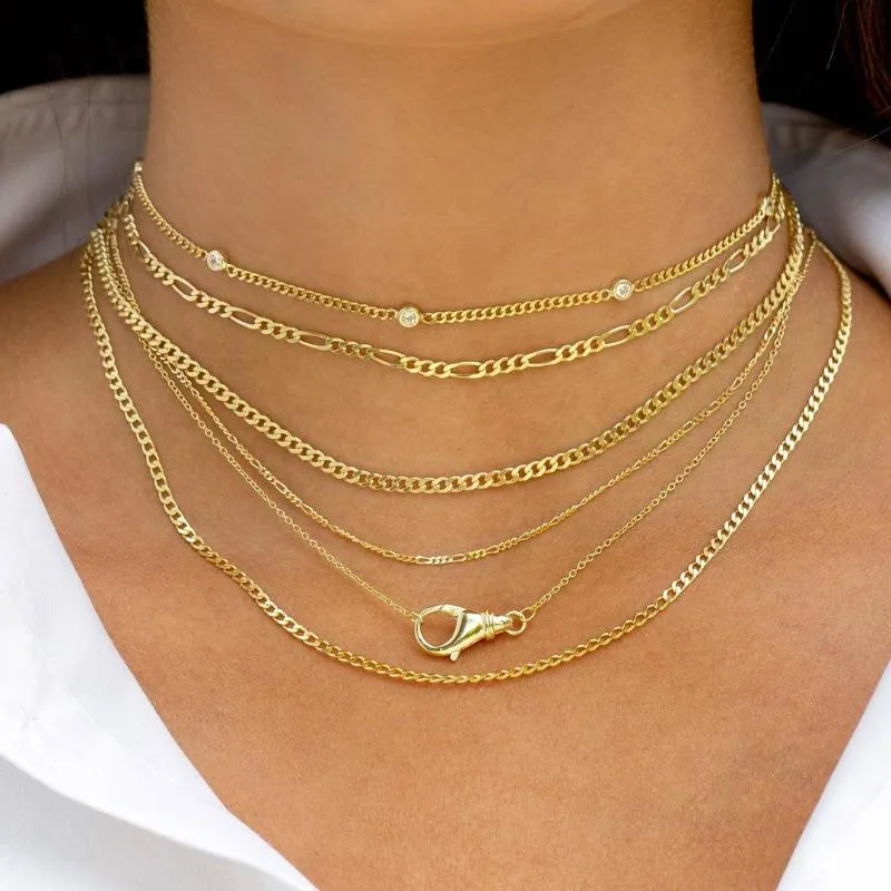 Chokers 100% 925 Sterling Silver Multi Camadas colares de sexo 2mm Chain Chain Gold Fashion Gifts Bracelets Women JewelryCoke