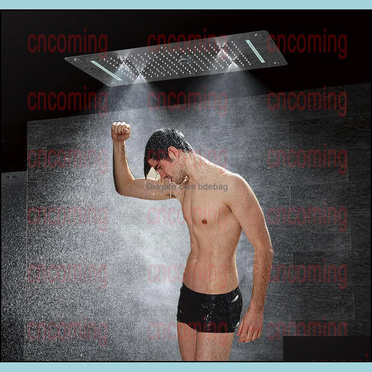Luxury Bathroom LED ceiling Shower Head Accessories SUS304 700x380mm Functions Rain Waterfall Mist Bubble Shower DF5422