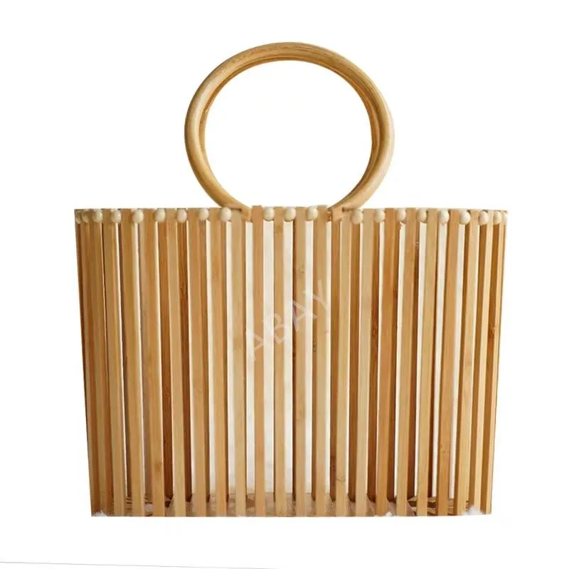 Вечерние сумки женская бамбуковая сумочка богемия праздничная пляжная сумка пустое тканое ротанное летнее модное браслет Bagevening Вечернее вечернее