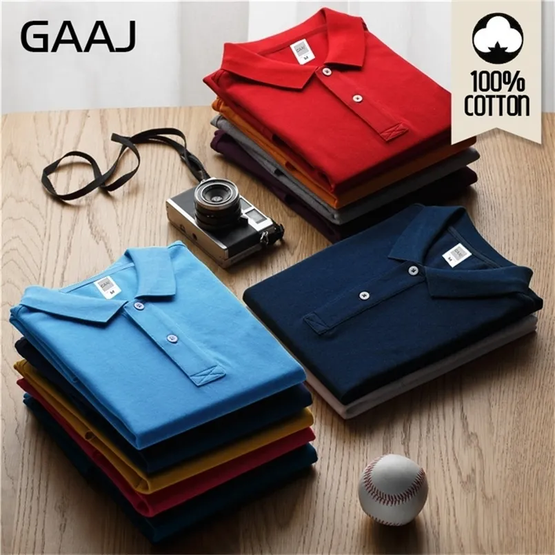 GAAJ 100 Cotton Polo Shirt Men Brand Shirts For Man Short Sleeve Summer Fashion Clothing Wine Blue Grey Red Navy Mens Polos 220621