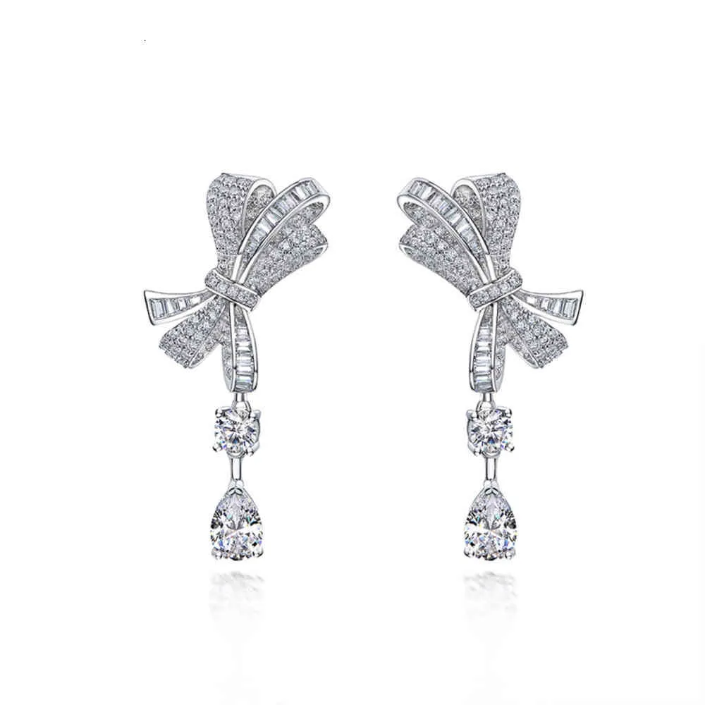 Pendientes de joyería Encanto Arco Pendiente Plata Pendiente Diamante Imitación Pendientes Rubíes - Pendientes de Vestido