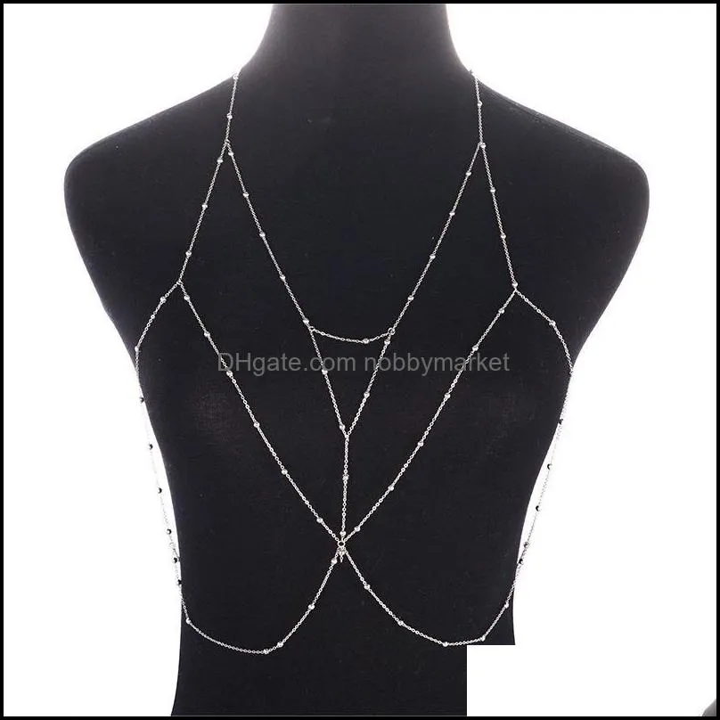 Other Beach Crystal Body Chain Beaded Bikini Chains Gold Jewelry Accessories For Women And Girls