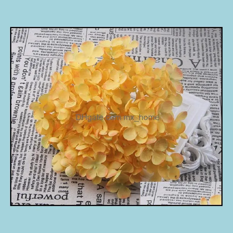 Decorative Flowers Silk Hydrangea Heads High-end DIY material for Home and wedding Decorations