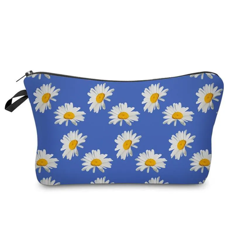 3D Printed Cosmetic Bags Sunflower Necessaries for Women Makeup Organizer Travel Cosmetic Case Girls Mini Handbag LX4704