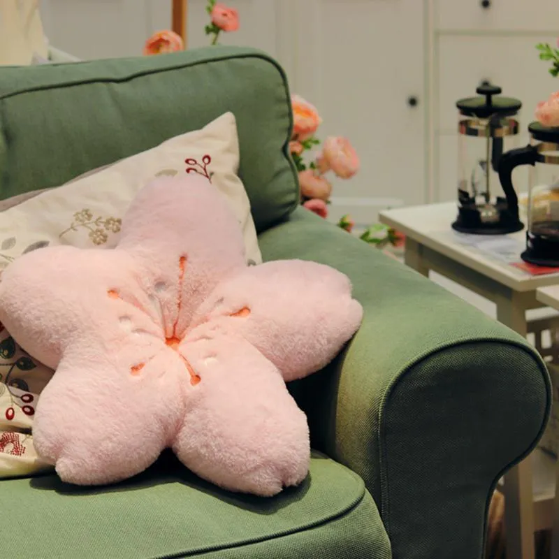 Cushion/Decorative Pillow Pink Plush Throw Soft Chair Cushion Office Bedroom Ins Sakura Back Cushions Pad Tatami Bay Window Girls Birthday G
