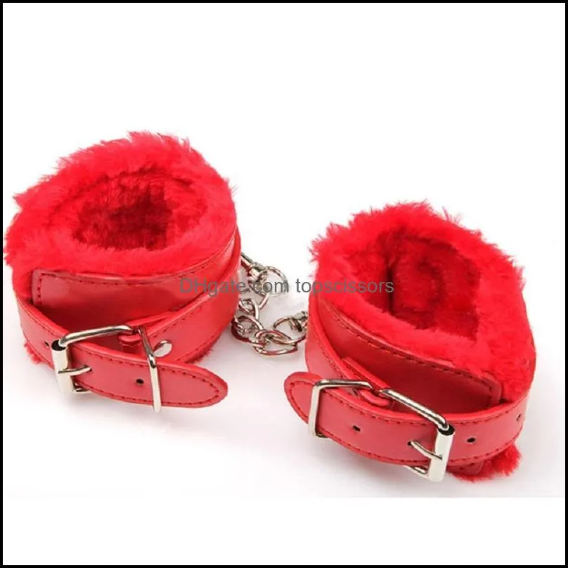 Sex fun accessories Bondage Lingerie Exotic Jewelry New PU Fur handkerchief ankle cuffs Sexy Handcuffs