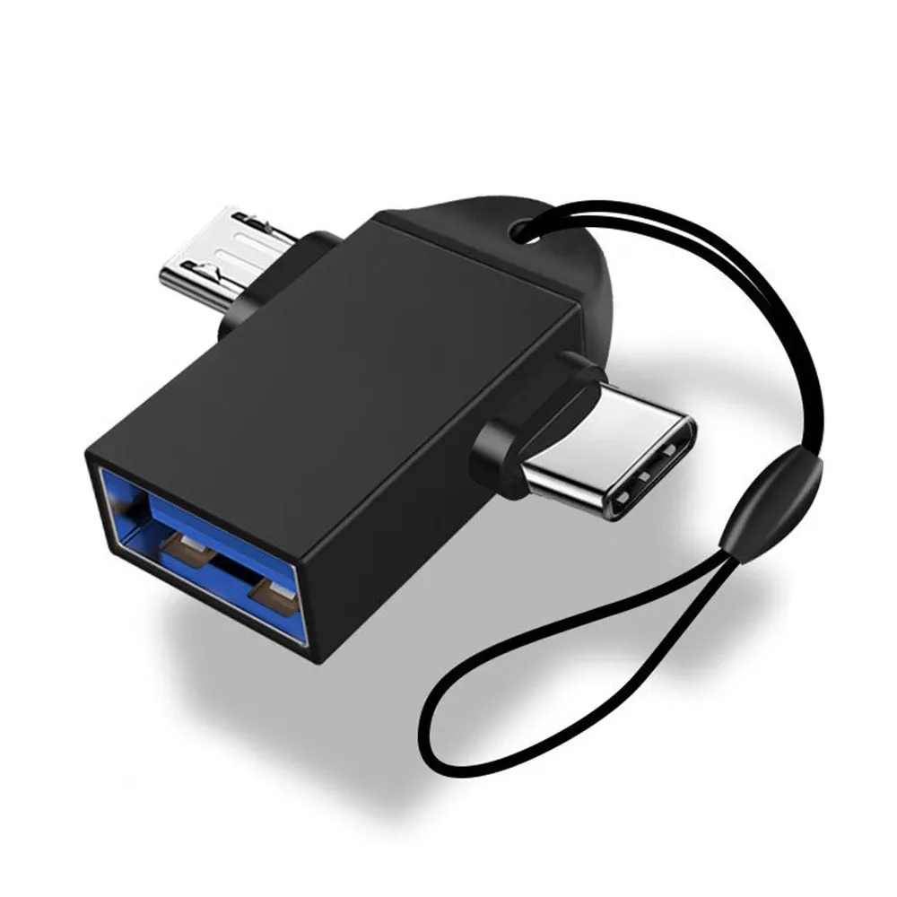 OTG Tip C Adaptörü 2in1 Mikro USB-USB-C Dönüştürücü Cep Telefonu Flash Drive Okuyucu Fare Konnektörü USB Kablosu