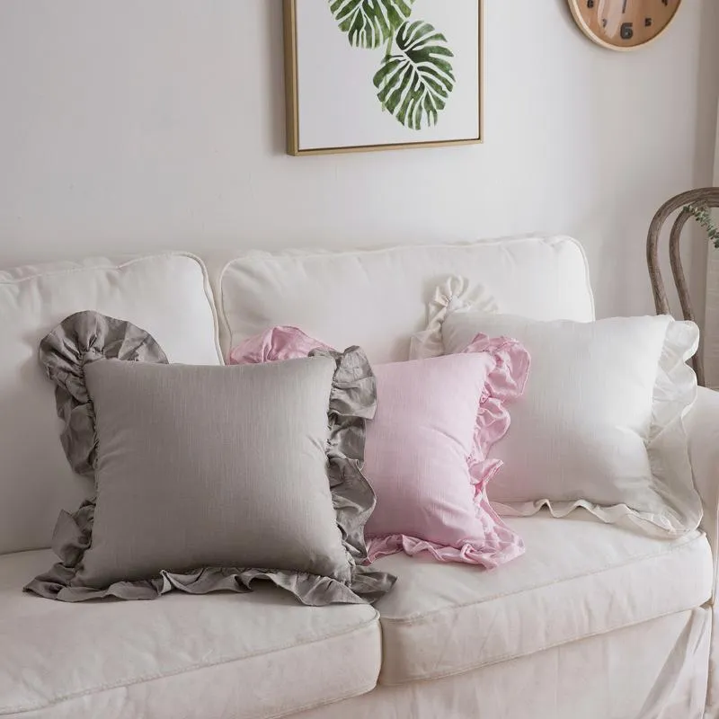 وسادة/وسادة زخرفية لوتس لوتس Leaf Lace Cushion Costion Cover Nordic Solid Cotton Simple
