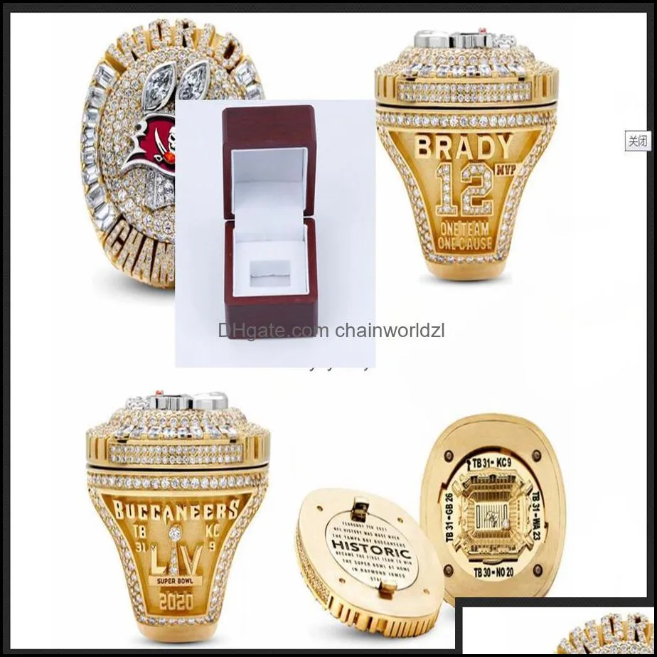 whole 2020-2021 tampa bay buccanee championship ring tideholiday gifts for friends with wooden display box souvenir fan men gi260s