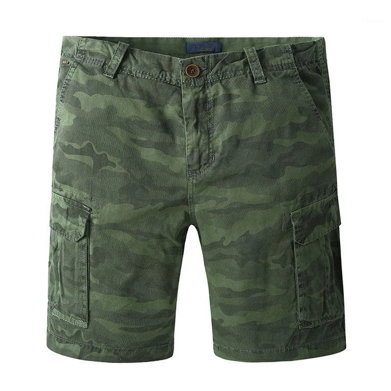 Drucken Sommer Stil Casual Herren Camouflage Cargo Taschen Shorts Männer Baumwolle Arbeit Armee Grün Markenkleidung