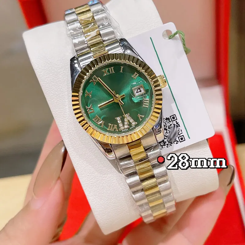 Moda relógios femininos de luxo, designer de marca superior, relógio de diamante para senhora, caixa de ouro de 28 mm, relógios de pulso para mulheres, aniversário, natal, dia dos namorados, dia das mães, presentes