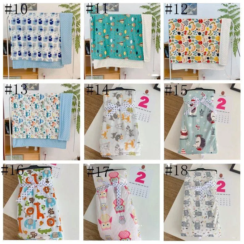 Children Flannel Coral Blanket Soft Air Conditioning Blanket Flower Printed Kids Baby Comfort Nap Blankets Kindergarten Quilt 75*120cm YL440