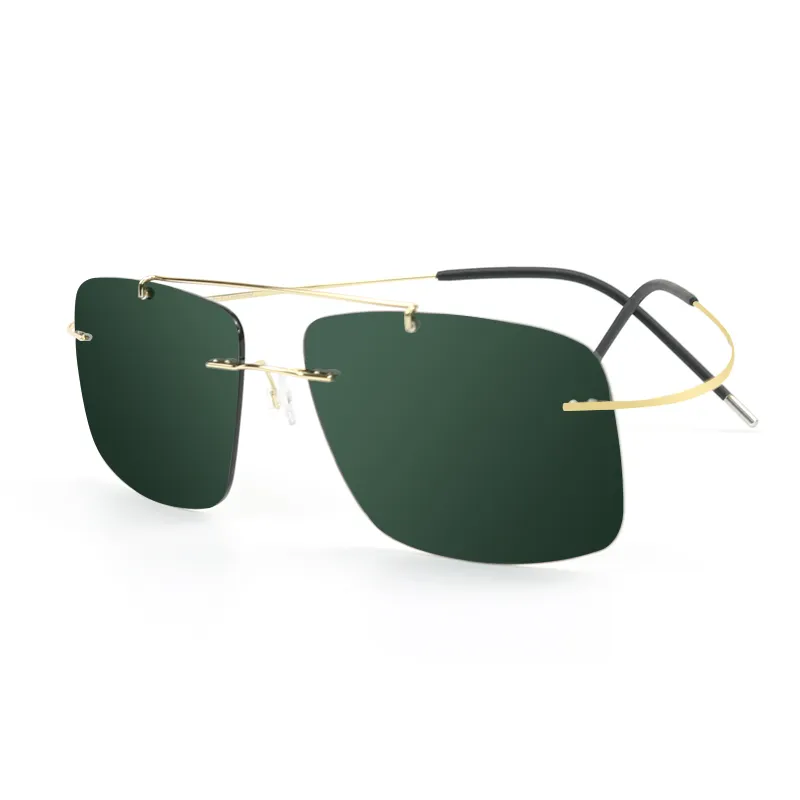 Солнцезащитные очки для женщины без оправы поляризованный высококачественный производитель безумных квадратных очков UV400