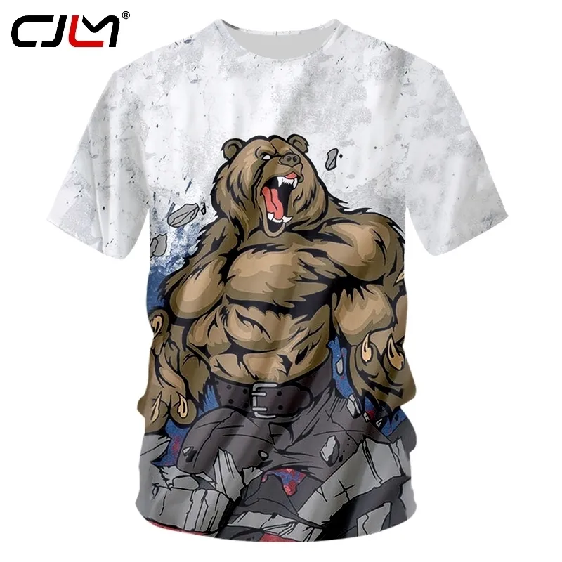 Мужская брендовая одежда с забавным принтом, мультяшный медведь, 3D футболка, компрессионные футболки, мужская футболка в стиле панк с коротким рукавом, 7XL 220623