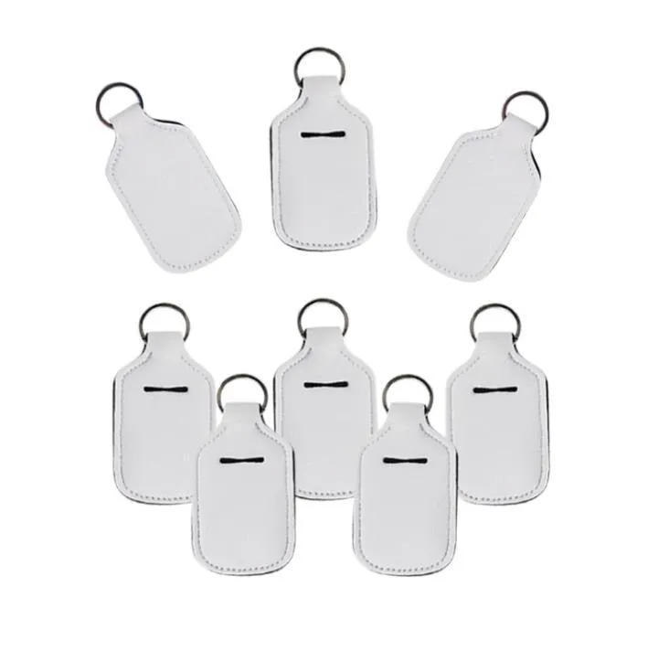 White Neoprene Blank Hand Sanitizer Holder Keychain for Party Favor 30ml Mini Bottle SN4351